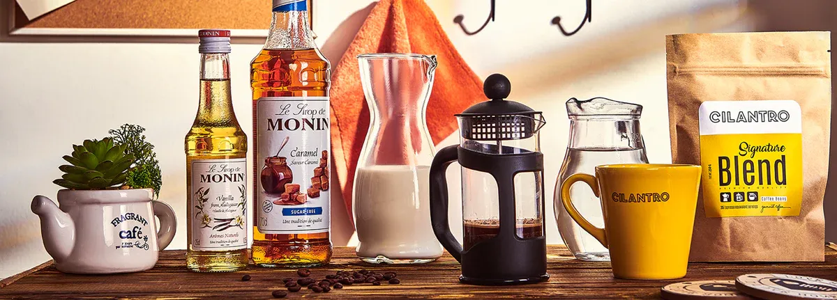 Cilantro products placed on a table